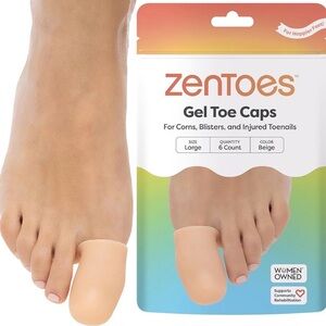 ZenToes 5 Pack Gel Toe Cap and Protector (Large, Beige)